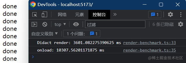 ? 一起来写个极简版 React 玩玩叭~ 插图6-烟雨网 didact渲染性能测试